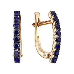 Серьги, Золото 585, Сапфир С114-7433ГТС