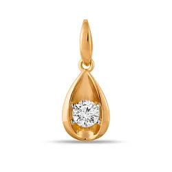 Подвеска фантазийная,  Золото 585, Фианит 01-314830