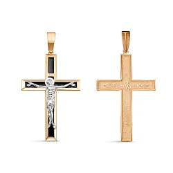 Подвеска крест, Золото 585, Эмаль 080667