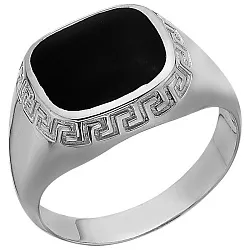 Кольцо мужское (печатка). Серебро 925, Эмаль SB3R 26