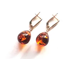 Серьги, Серебро 925, Янтарь 2041п-с Серьги, Серебро 925, Янтарь 2041п-с