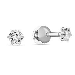 Серьги пусеты-гвоздики, Золото 585, Фианит 21-215280 Серьги пусеты-гвоздики, Золото 585, Фианит 21-215280