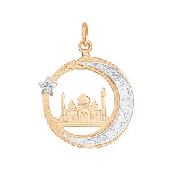 Мусульманская подвеска, Золото 585, Фианит 03-0147