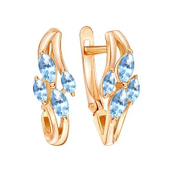 Серьги, Золото 585, Топаз 02-52-0335-04 Серьги, Золото 585, Топаз 02-52-0335-04