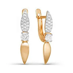 Серьги, Золото 585, Фианит 122906 Серьги, Золото 585, Фианит 122906