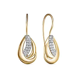 Серьги, Золото 585, Фианит 2214807 1 1 1