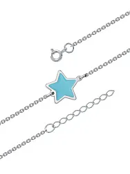 Браслет фантазийный Серебро 925 
 , эмаль голубая 4-00018