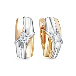 Серьги, Золото 585, Фианит 1200577