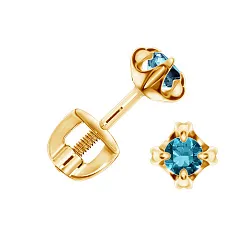 Серьги пусеты-гвоздики, Серебро 925, Топаз П320072340-76 Серьги пусеты-гвоздики, Серебро 925, Топаз П320072340-76