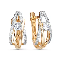 Серьги, Золото 585, Фианит 1202580 Серьги, Золото 585, Фианит 1202580