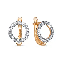 Серьги, Золото 585, Фианит 1202806 Серьги, Золото 585, Фианит 1202806