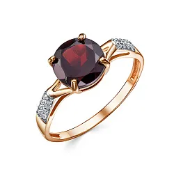 Кольцо Золото 585, Гранат 1517808 1 8 1