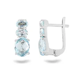 Серьги, Серебро 925, Топаз 654609