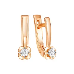 Серьги, Золото 585, Бриллиант 01-02-0647-00