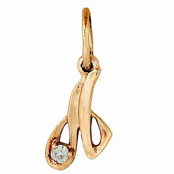 Подвеска буква Л,  Золото 585, Фианит 310807 1 1 10л