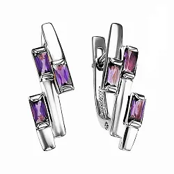 Серьги, Серебро 925, Аметист С622-5974Ам Серьги, Серебро 925, Аметист С622-5974Ам