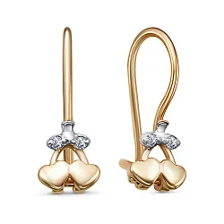 Детские серьги,  Золото 585, Фианит 2451507 1 1 1