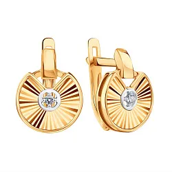 Серьги, Золото 585, Фианит Т14262Г044 Серьги, Золото 585, Фианит Т14262Г044