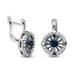 Серьги, Золото 585, Сапфир 170821ю Серьги, Золото 585, Сапфир 170821ю