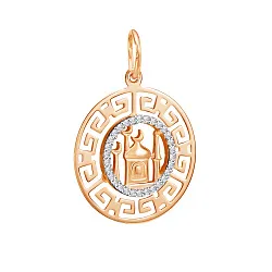 Мусульманская подвеска, Золото 585, Фианит 03-2457