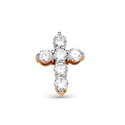 Подвеска крест, Золото 585, Бриллиант 5-3330-103-3К