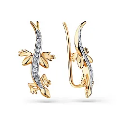 Серьги, Золото 585, Фианит 002-0501-0001-011