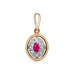 Подвеска фантазийная,  Золото 585, Рубин 14030654