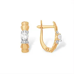 Серьги, Золото 585, Фианит С1329246 Серьги, Золото 585, Фианит С1329246