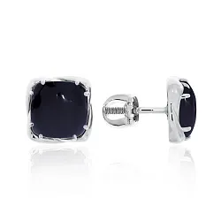 Серьги пусеты-гвоздики, Серебро 925, Агат 2340391216-20 Серьги пусеты-гвоздики, Серебро 925, Агат 2340391216-20