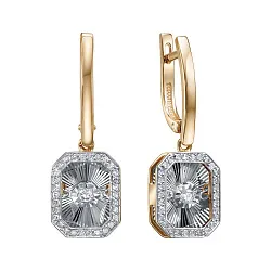 Серьги, Золото 585, Бриллиант С113-8299
