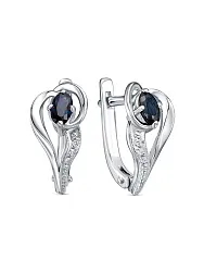 Серьги, Золото 585, Сапфир 44010256-1б