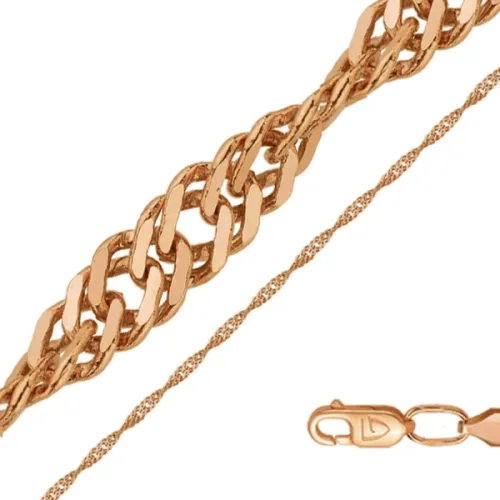 Цепочка Золото 585, плетение Сингапур, 11035022745 Цепочка Золото 585, плетение Сингапур, 11035022745