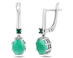 Серьги, Серебро 925, Изумруд 657633