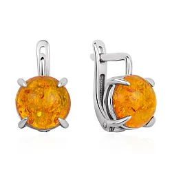 Серьги, Серебро 925, Янтарь 2340486384