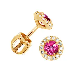 Серьги пусеты-гвоздики, Серебро 925, Топаз П320074140л-30 Серьги пусеты-гвоздики, Серебро 925, Топаз П320074140л-30