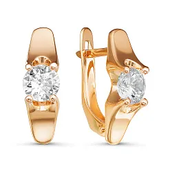 Серьги, Золото 585, Фианит 126643 Серьги, Золото 585, Фианит 126643