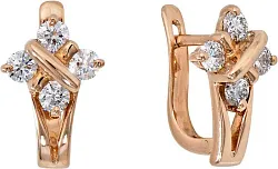Серьги, Золото 585, Бриллиант 111911ю