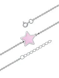 Браслет фантазийный Серебро 925 
 , эмаль розовая 4-00019