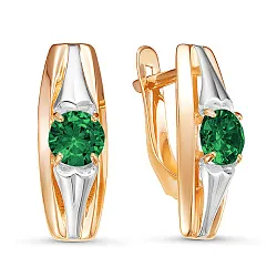 Серьги, Золото 585, Кварц 324443