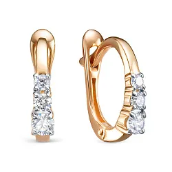 Детские серьги,  Золото 585, Фианит 1207451