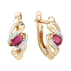 Серьги, Золото 585, Рубин С112-4569Ркор Серьги, Золото 585, Рубин С112-4569Ркор