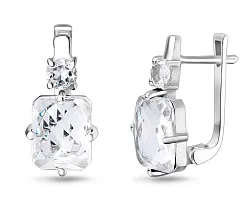 Серьги, Серебро 925, Хрусталь горный 656834 Серьги, Серебро 925, Хрусталь горный 656834