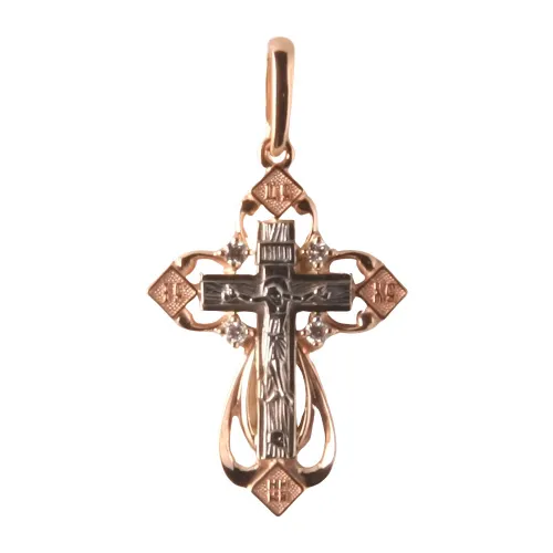 Подвеска крест, Золото 585, 14030005  Подвеска крест, Золото 585, 14030005