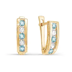 Детские серьги,  Золото 585, Фианит 128891