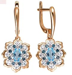 Серьги, Золото 585, Топаз 2672708 1 82 1