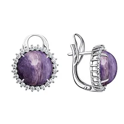 Серьги, Серебро 925, Чароит 2340461977