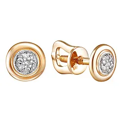 Серьги пусеты-гвоздики, Золото 585, Бриллиант 84-41E01198-S0DD