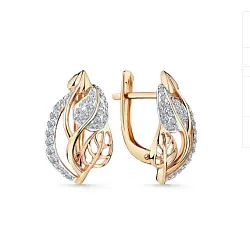 Серьги, Золото 585, Фианит 002-0796-0001-011