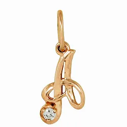 Подвеска буква А,  Золото 585, Фианит 310807 1 1 10а