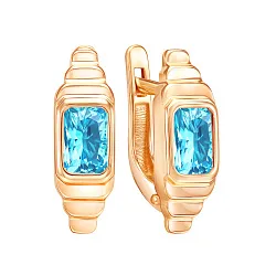 Серьги, Золото 585, Топаз 02-52-0352-04 Серьги, Золото 585, Топаз 02-52-0352-04